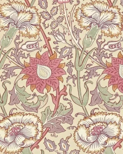 William Morris & Co. Tapet - Pink & Rose manilla/wine