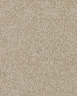 William Morris & Co. Tapet - Pure Strawberry Thief Taupe/Gilver