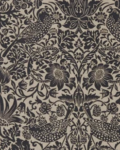 William Morris & Co. Tapet - Pure Strawberry Thief Gilver/Graphite