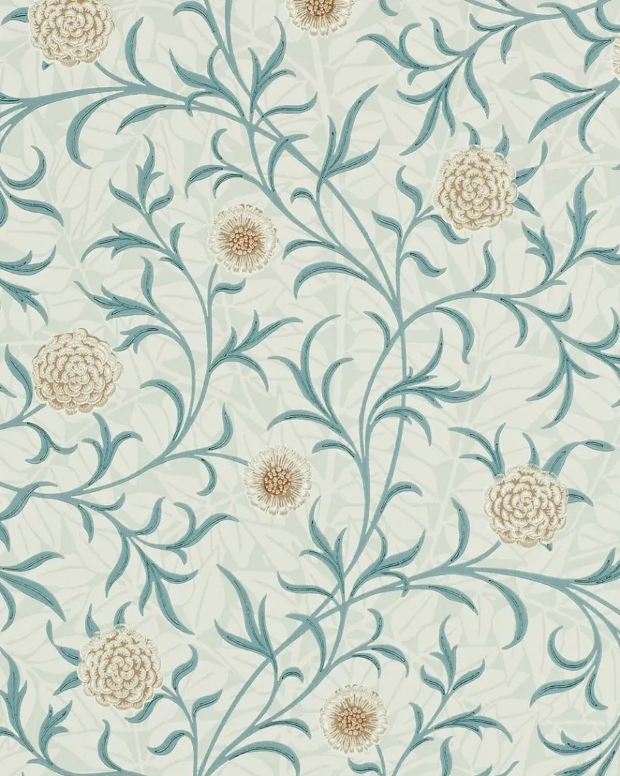William Morris & Co. Tapet - Scroll Loden/Slate