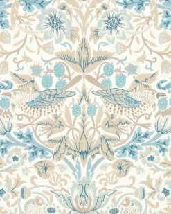 William Morris & Co. Tapet - Simply Strawberry Thief slate/vellum