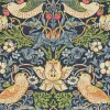 William Morris & Co. Tapet - Strawberry Thief indigo/mineral