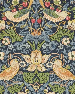 William Morris & Co. Tapet - Strawberry Thief chocolate/slate