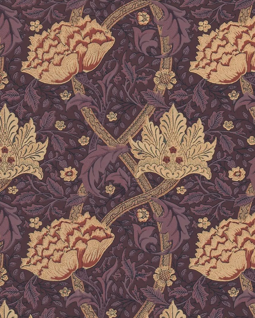 William Morris & Co. Tapet - Windrush aubergine/wine